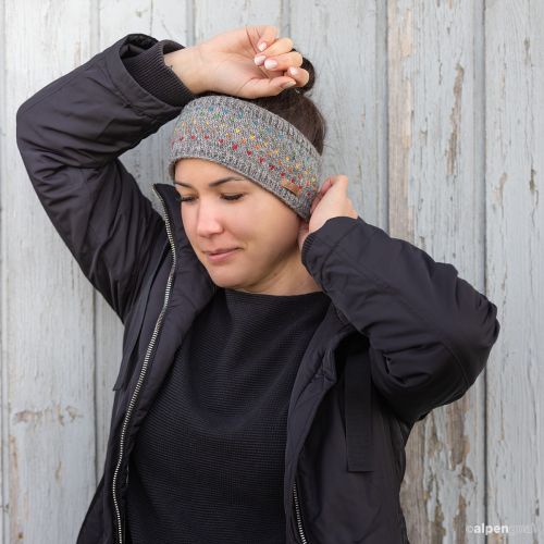 Stirnband Modell Nadja Regenbogen Mittelgrau Tragebeispiel